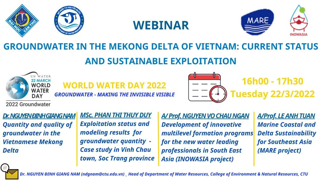Webinar on groundwater in the mekong delta of vietnam: current status and sustainable exploitation